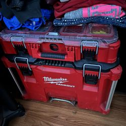 Milwaukee Pack out Rolling Tool Box  And Organizer Box