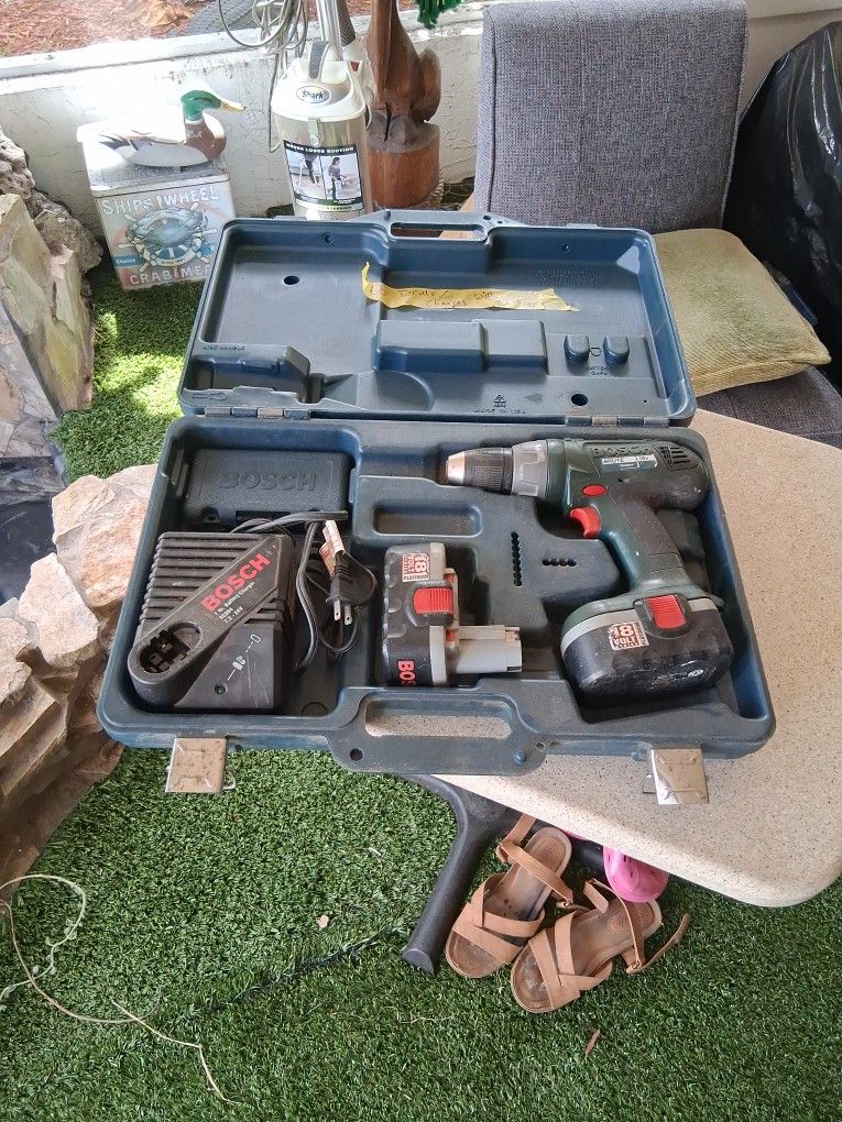 Bosch Drills one 18v &one 14v  With Battery's And Chargers 