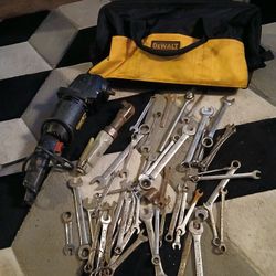 Wrenches and bag