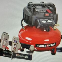 Porter-Cable 6 Gal 150PSI Portable Air Compressor  With 3 Nailers