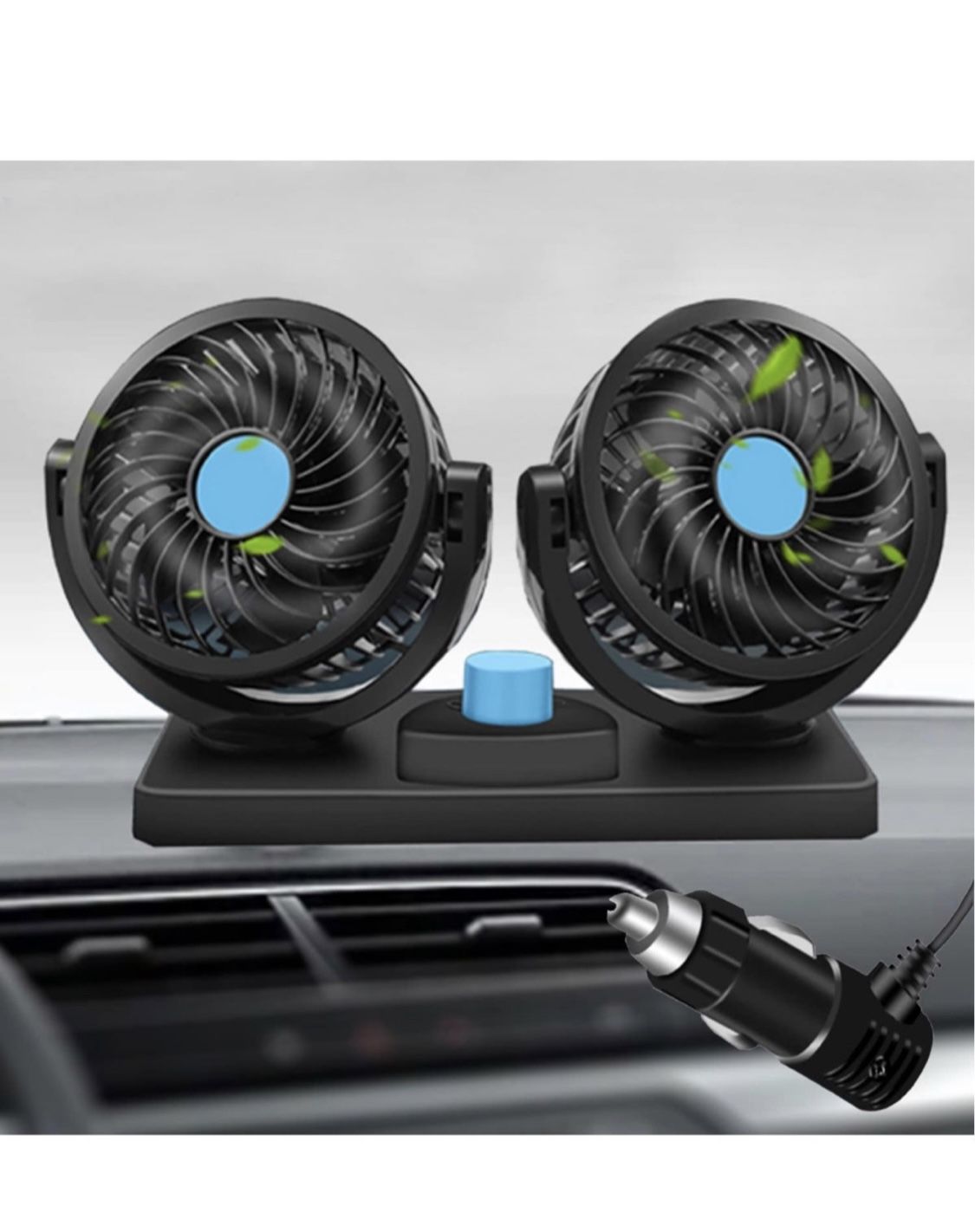 Electric Cooling-Fan with-360 Degree-Rotatable, Dual Head