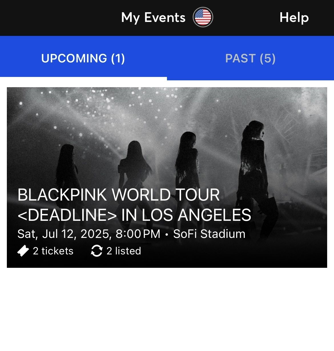 BLACKPINK SoFi 7/12 Two Tickets $300 Each