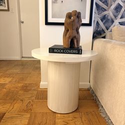 New Modern  24 Pedestal Mango Wood Side Table