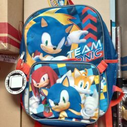 SONIC THE HEDGEHOG BACKPACK WITH DETACHABLE LUNCH BAG