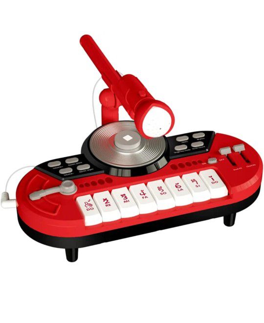 Toddler Piano Toy Keyboard,Multi-Function Mode with Detachable Microphone, Educational Mini Piano, Drum, 4 DJ Mode Toy Gifts for Kids Boys Girls(Red)
