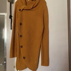 Golden Sweater W/side Buttons
