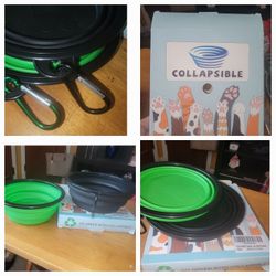 💞NEW COLAPSABLE PET BOWL FOR FOOD/WATER. GREAT IF YOU TRAVEL WITH YOUR PET.  CLASP FOR EASY CARRY