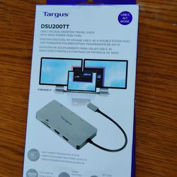 Targus USB-C 4K Dual Monitor Travel Dock w/100W Power Pass-through