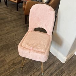 Brand New Pink Vanity Stool with Storage 