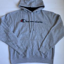 Mens Classic Gray Champion  Pullover Hoodie Sweater Size Large