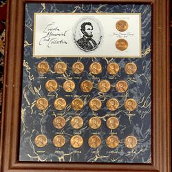 Lincoln Memorial Cent Collection Framed 1(contact info removed)