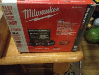 $180 No Less Milwaukee 48-59 - 1862s Battery And Charger Set Two Extra Large 6.0 Amp Hour High Output Batteries And Charger