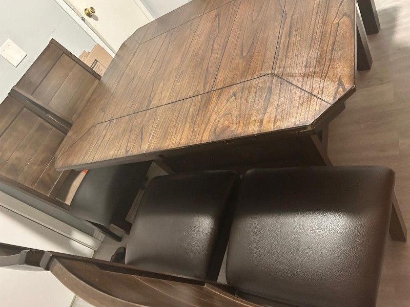 Extendable Solid Wood Base Dining Table