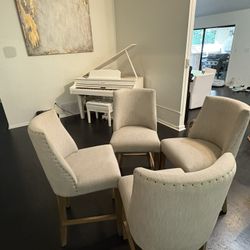 Set of 4 Upholstered Bar Chairs - Must Sell Fast!