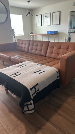 Brown Leather Sectional (IKEA)