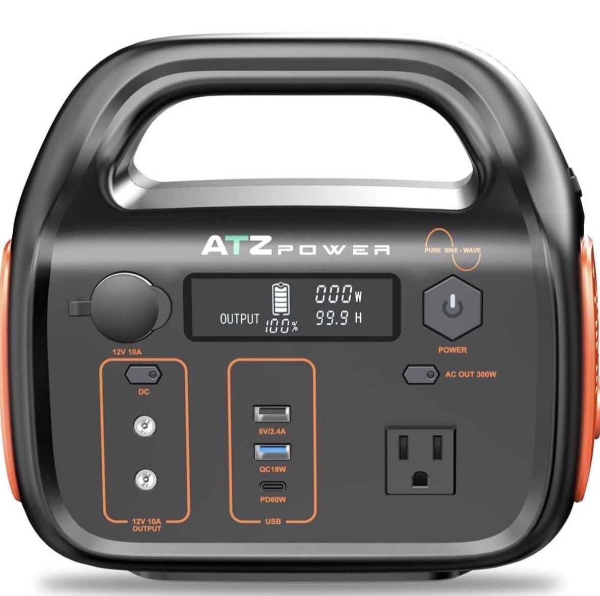 ATZ POWER Portable Power Station 600W，Solar Generator 642Wh with Pure ...