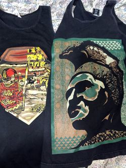 X large tank tops with Hawaiian art
