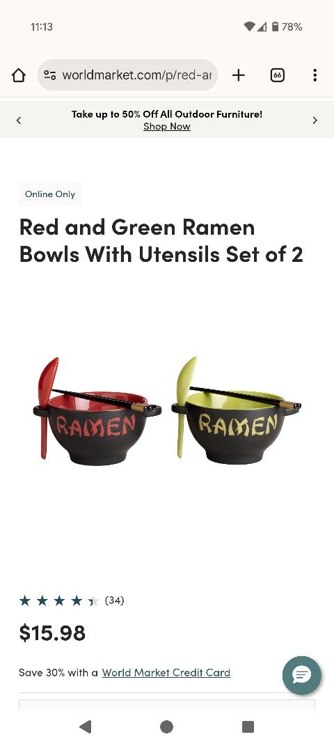 Ramen Bowl Set Of 2