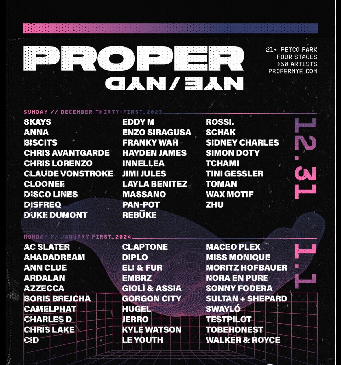 proper nye tickets! 2 days ga