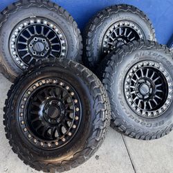 Kmc 239 Impact Cast Beadlock Matte Black 17x9 6x139.7 +1 Offset With Bfg Ko2 265/70R17 Tires🔥🔥🔥