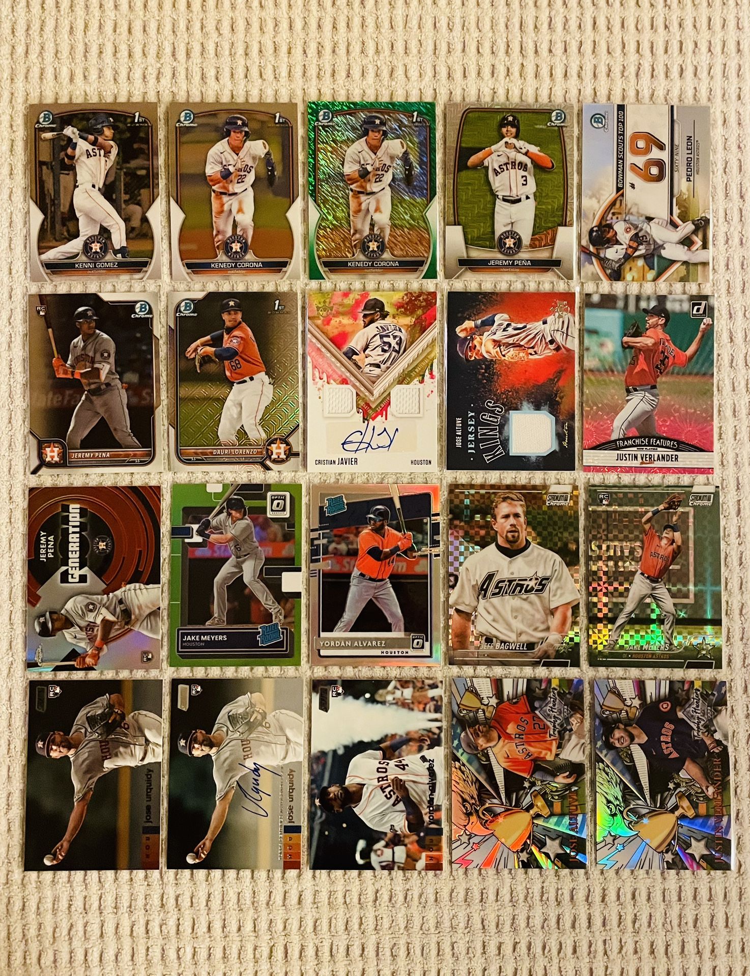 Houston Astros 40 Card Baseball Lot! Rookies, Prospects, Refractors, Prizms, Autographs, Memorabilia, Relics, Short Prints, Variations & More!