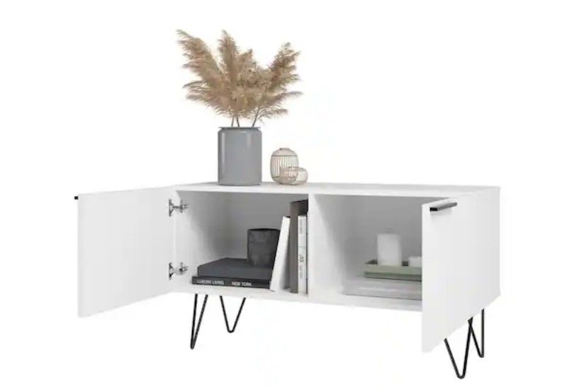 Beekman 35.43 in. White 2-Shelf Accent Cabinet