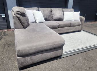 (Sold) Gray Ashley HomeStores Sectional Sofa with Left Chaise