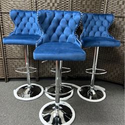 Adjustable Bar Stool, Swivel, Upholstered 