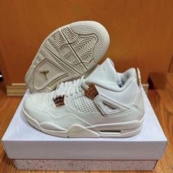 Air Jordan 4 Retro Metallic Gold AQ9129-170 Women Size 9 Brand New