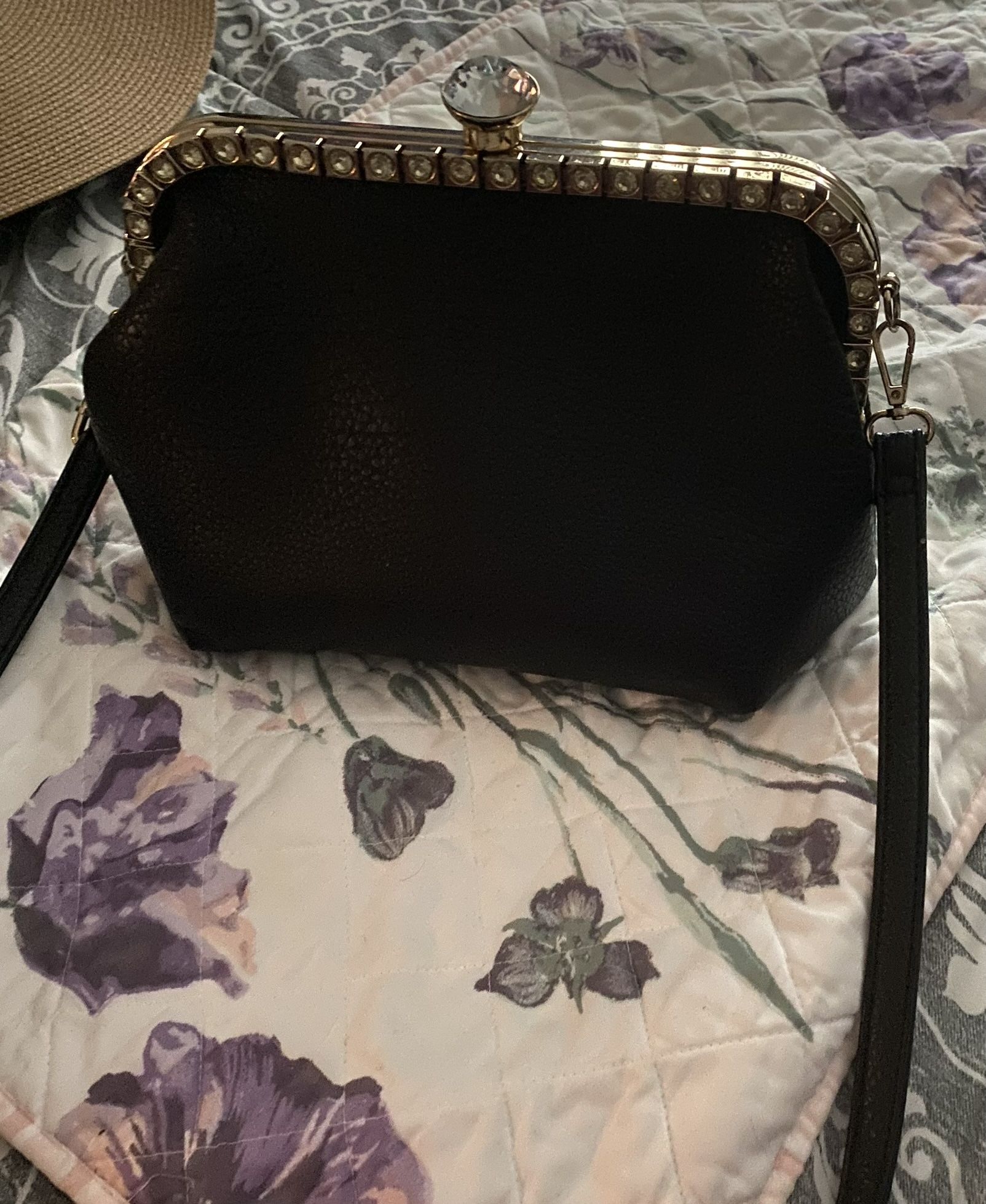 Elegant Black Women's Bag with Gold Accents