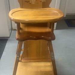 Vintage Wooden High chair/ Desk