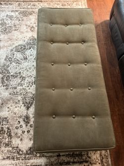 Green Suede Ottoman