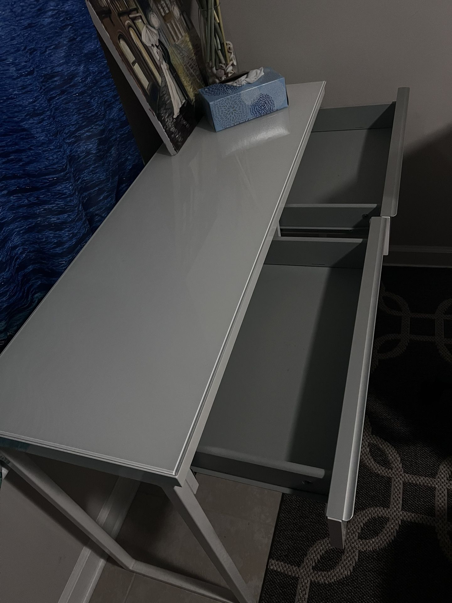 IKEA MICKE White Glass Top Desk for Sale in Norfolk, VA OfferUp