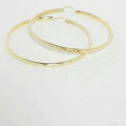 14k Gold Plated "cut diamonds " hoop for women. NEW