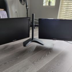 2 Samsung P2250 21.5 Inch Widescreen Monitors With Monitor Stand And Cables 