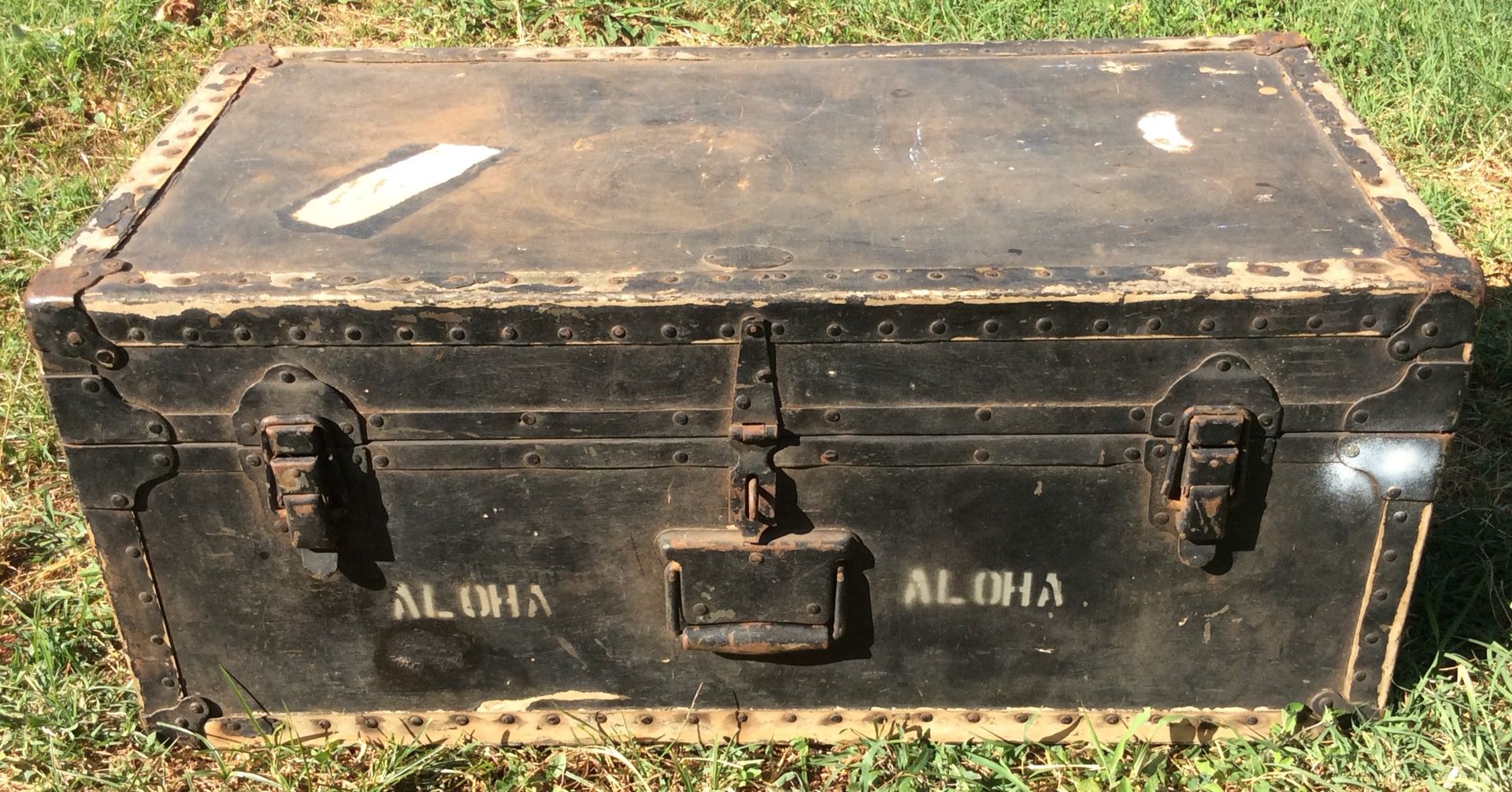Vintage military foot locker trunk with original decal for Sale in  Snohomish, WA - OfferUp
