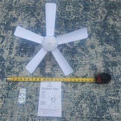 Blackstone Cascade Pro 2-in-1 Socket Ceiling Fan, compact 19-inch