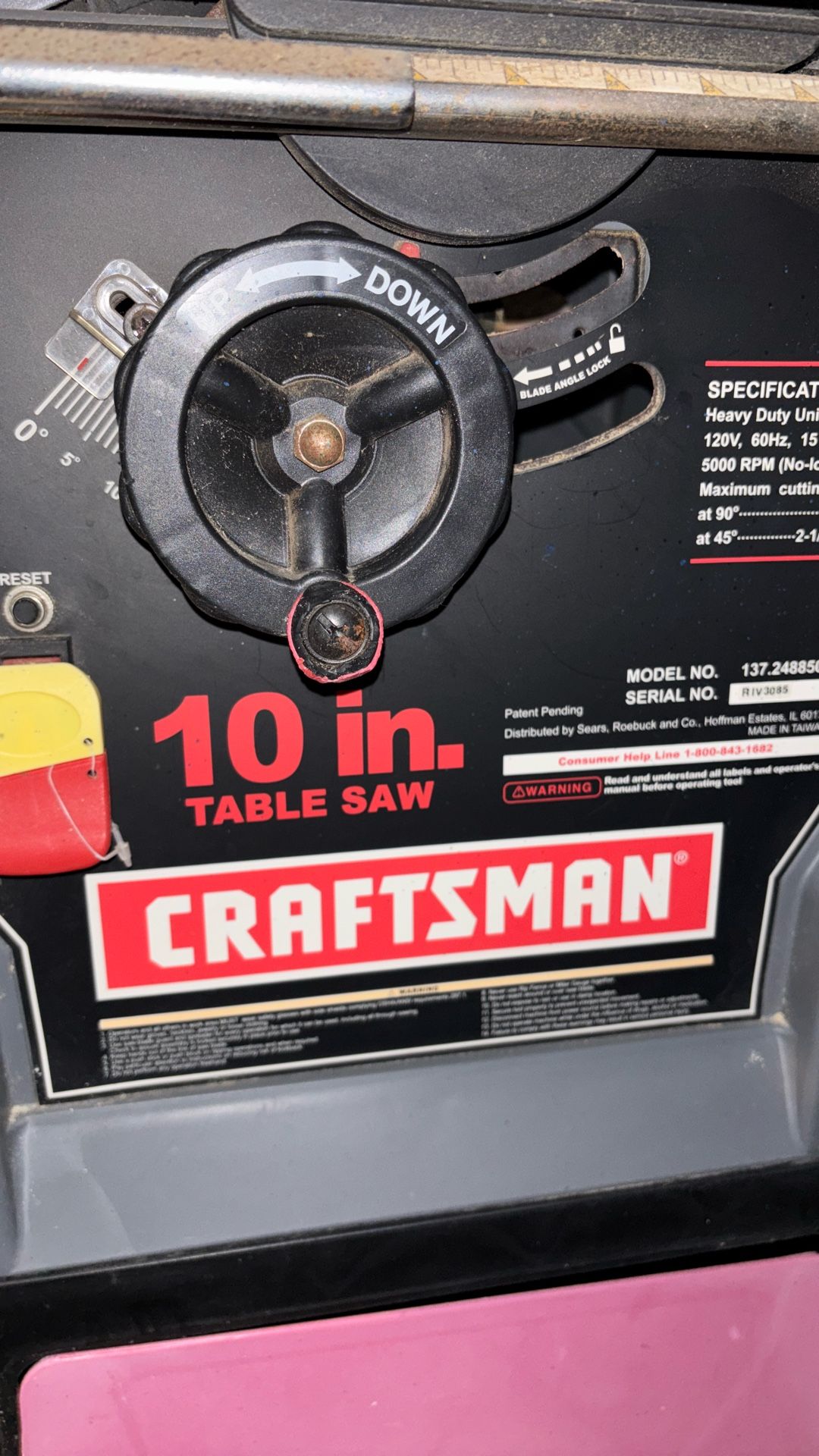 Craftsman 10” Table Saw