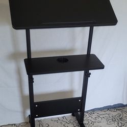 Podium Desk With Laptop Holder And Cup Holder