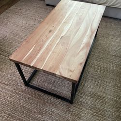 Solid wood top coffee table