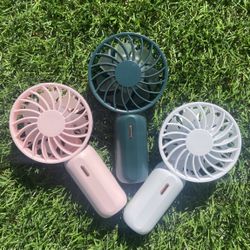 Mini Fan 3 Speed Rechargeable Pink White Green 