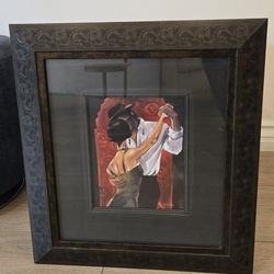 Spanish Heart Tango Framed Painting by Trish Biddle 21x18 Inches