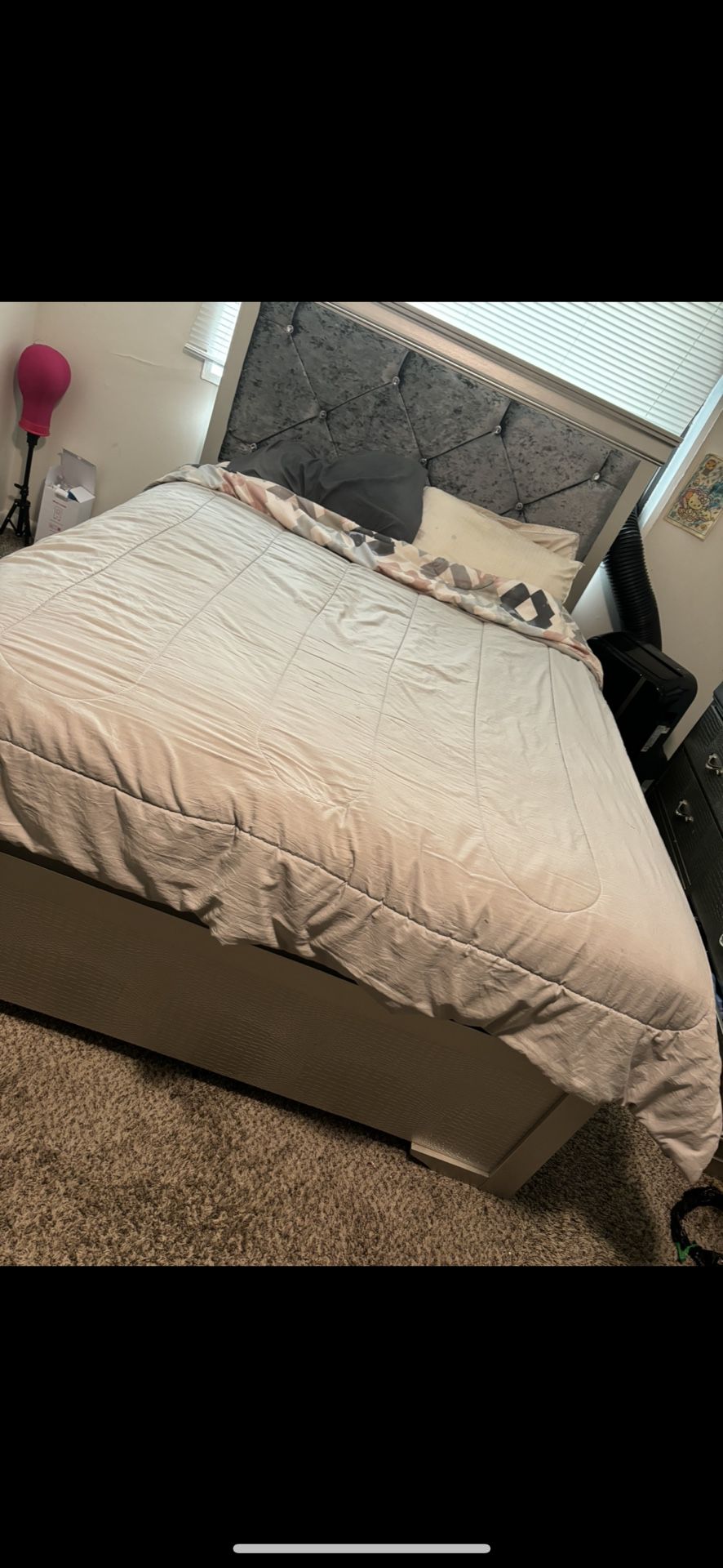 Queen Size Velvet Bed Frame