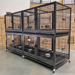 Set Of Brand New Stackable 43” Dog Kennel 