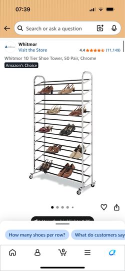 50 Pair Rolling Shoe Rack
