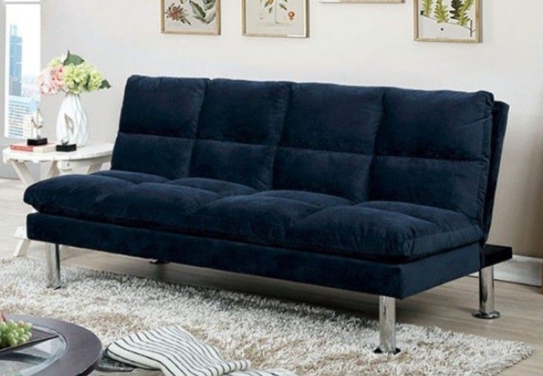 Brand New Navy Blue Futon Sofa Sleeper 