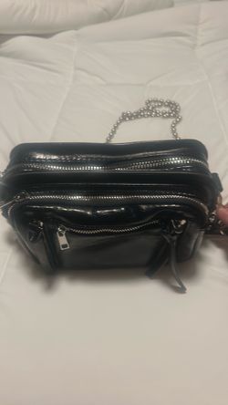 Black Patent Leather Crossbody Bag