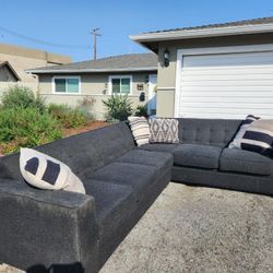 I_Can_de_liv_er! Gray Sectional couch Sofa 