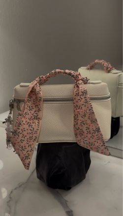 Cream Leather Mini Top Handle Bag
