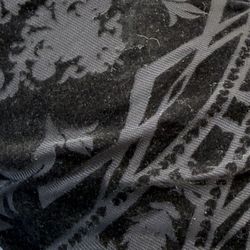 Black Burnout Stretch Velvet Dead Stock Fabric 165 Yards - 2 -5’ Rolls